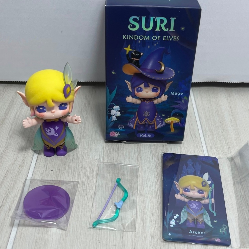 Rolife Suri Kingdom of Elves Series Archer Figure Purple Blue Yellow Blind Box